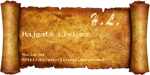 Hajgató Líviusz névjegykártya